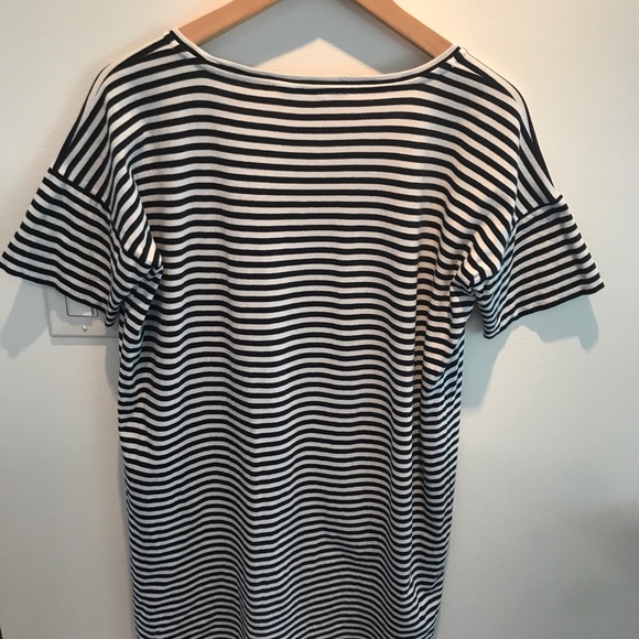 Everlane Navy and White Striped T-Shirt Dress - Picture 2 of 5